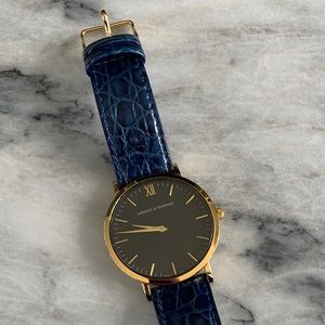 Croco Print Leather Watch